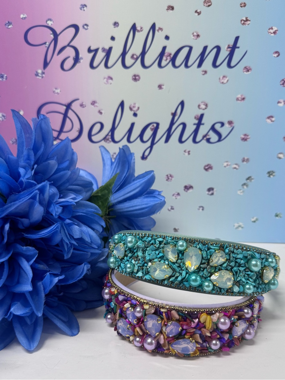 💖SPECTACULAR HANDMADE CRYSTAL STONE HEADBAND